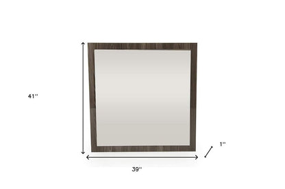 41" Gray Square Framed Mounted Accent Mirror