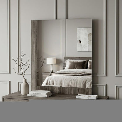 41" Ebony Wood Framed Mounted Dresser Mirror