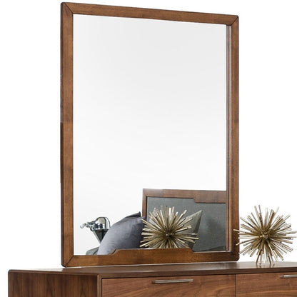 40" Brown Wood Framed Mounted Dresser Mirror