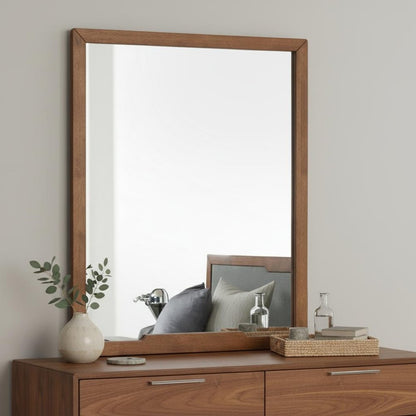 40" Brown Wood Framed Mounted Dresser Mirror