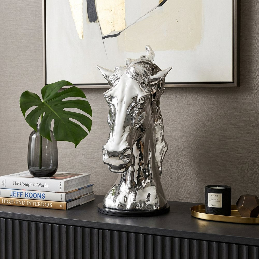 11" Silver Glass Figurine Tabletop Sculpture