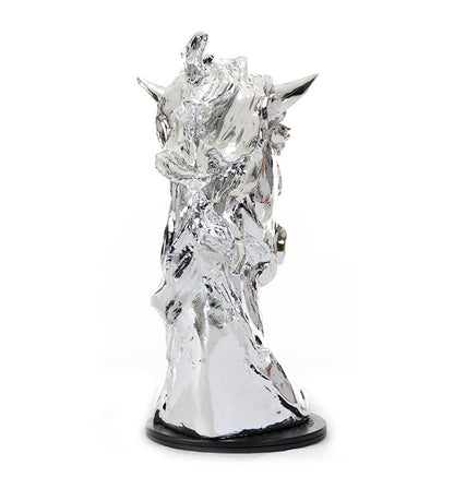 11" Silver Glass Figurine Tabletop Sculpture