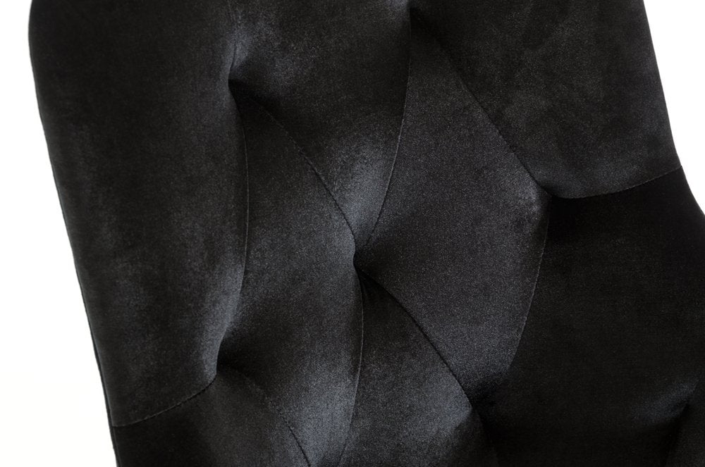 Black Upholstered Velvet Wing Back Dining Arm Chair