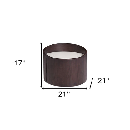 17" Dark Brown Solid Wood Round End Table