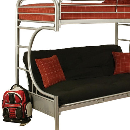 78" X 41" X 65" Twin Over Full Silver Metal Tube Bunk Bed
