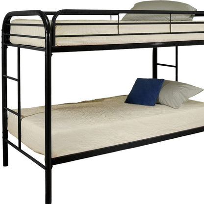 Black Twin Over Twin Metal Bunk Bed