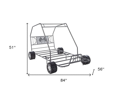 Gunmetal Steel Twin Bed Frame
