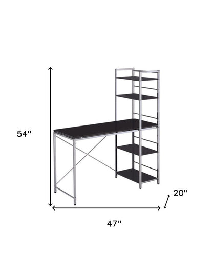 47" Black and Silver Computer Desk