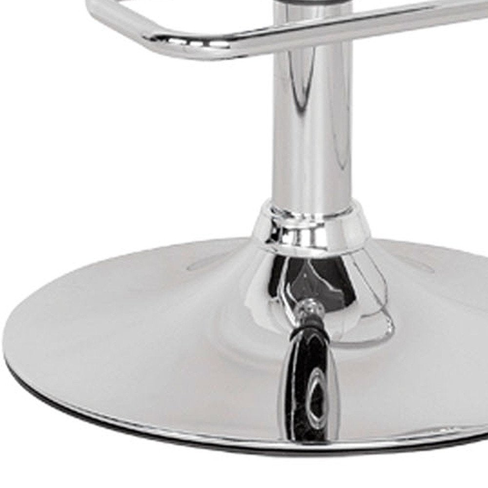 Red and Silver Acrylic and Metal Low Back Adjustable Height Bar Chair