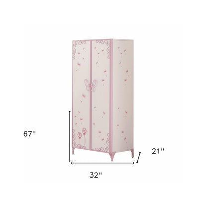 32" Purple And White Metal Dresser