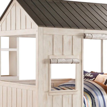 Pink and White Wood Full Bed Frame