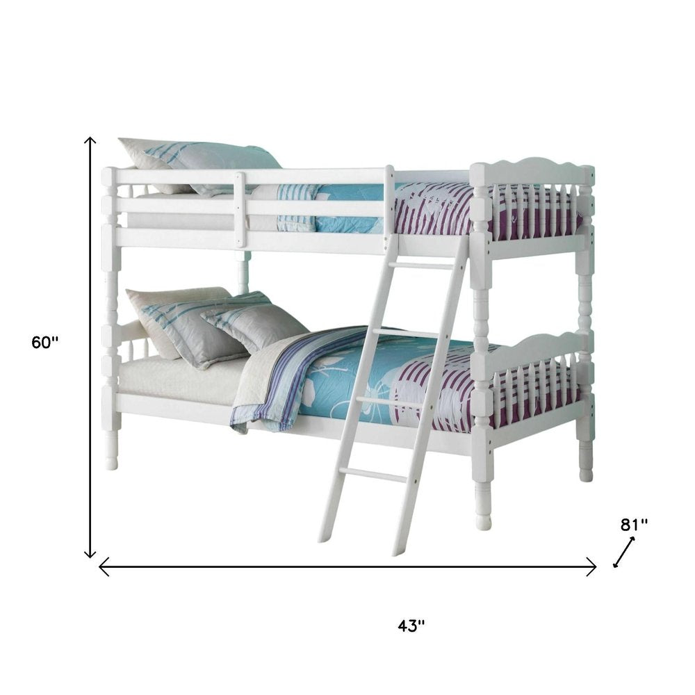 White Twin Over Twin Bunk Bed