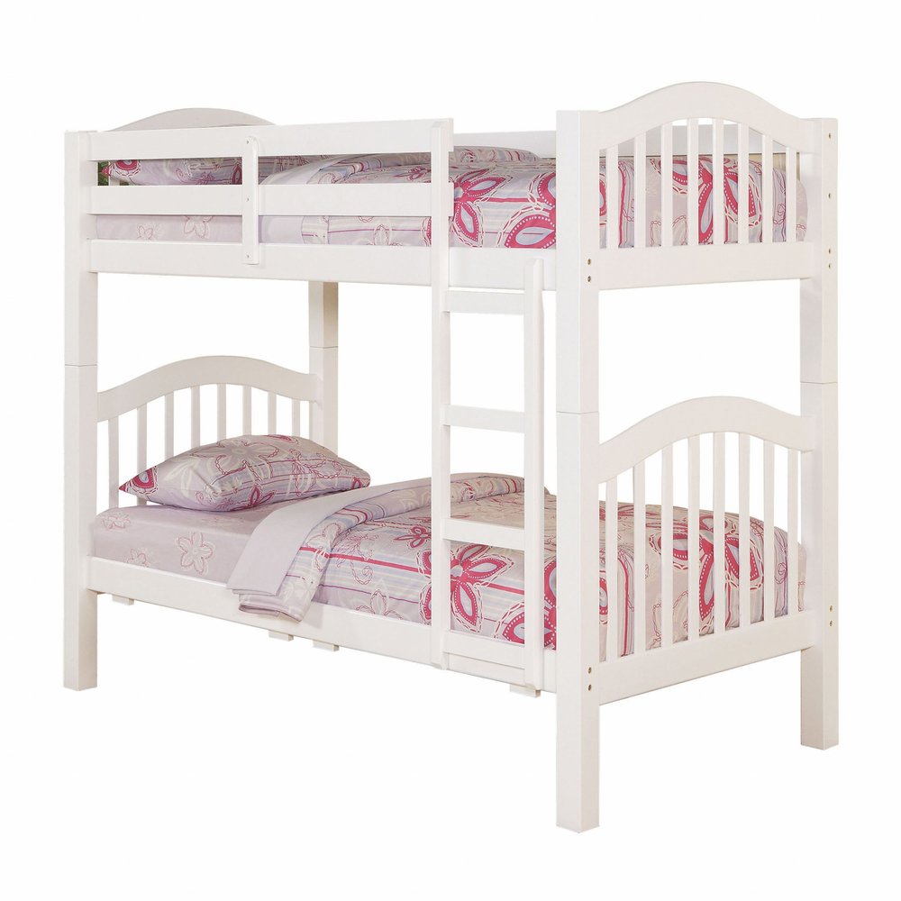 White Twin Over Twin Bunk Bed