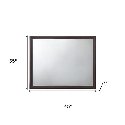 35" Espresso Wood Mounted Dresser Mirror