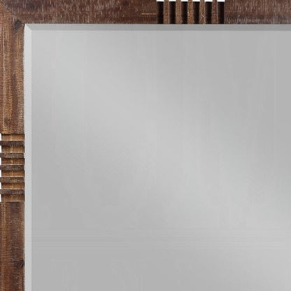 Reclaimed Oak Finish Rectangular Mirror