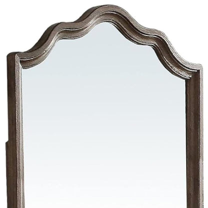 40" Gray Solid Wood Arch Dresser Mount Framed Mirror