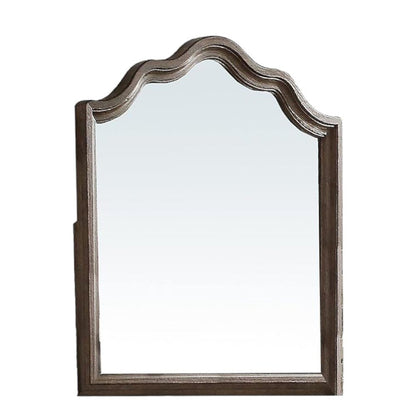 40" Gray Solid Wood Arch Dresser Mount Framed Mirror