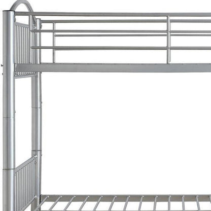 78" X 44" X 67" Twin Over Twin Silver Metal Bunk Bed