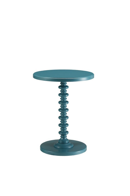 22" Yellow Wood Round Pedestal End Table