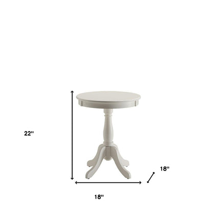 Light Green Solid Wooden Pedestal Side Table