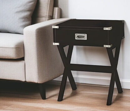 Modern White X Shape Wooden Storage End Table