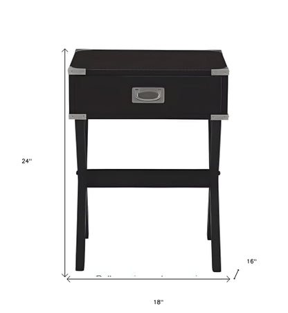 Modern White X Shape Wooden Storage End Table