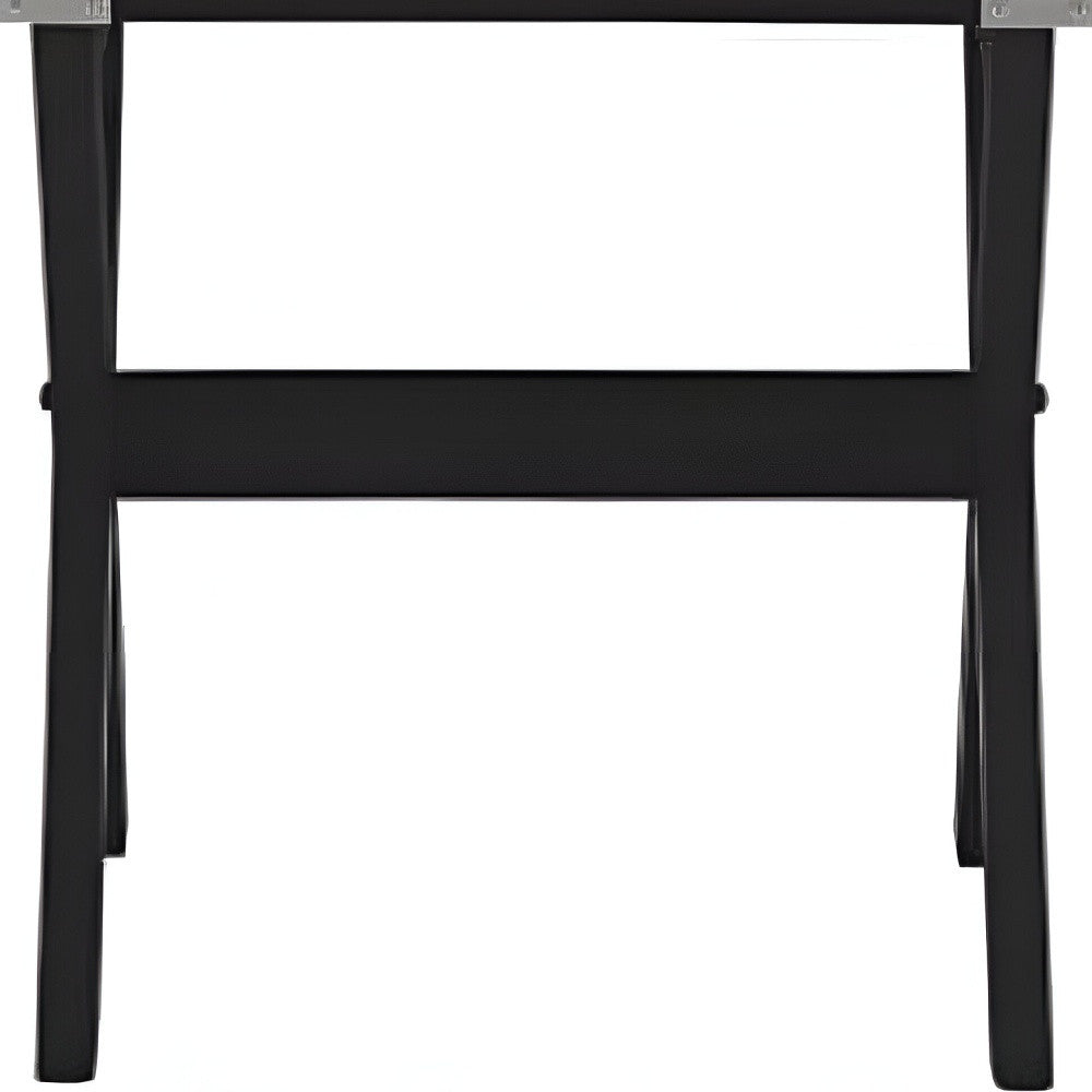 Modern White X Shape Wooden Storage End Table