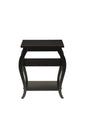 23" Teal Blue Wood Bow Leg End Table With Two Shelves