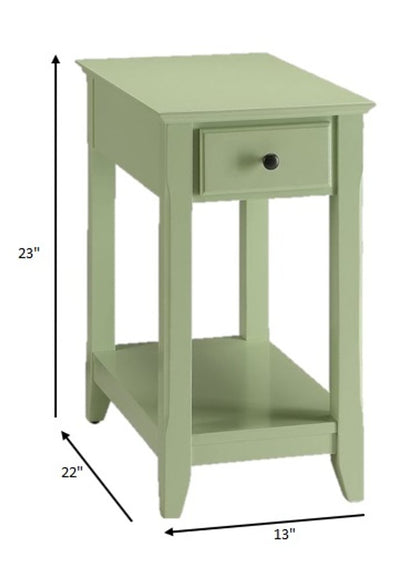 23" Brown Solid Wood End Table