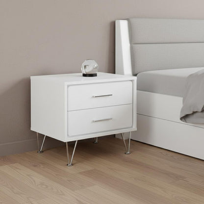 20" White Nightstand With Manufactured Wood Top