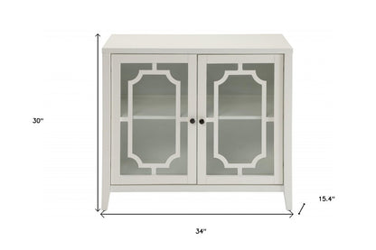 34" Black Sideboard with Two Glass Doors