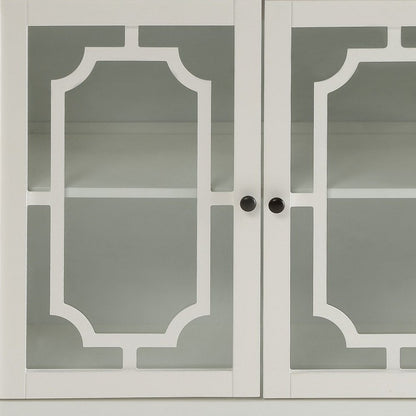 34" Black Sideboard with Two Glass Doors