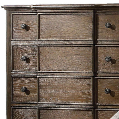 40" Oak Wood Five Drawer Dresser