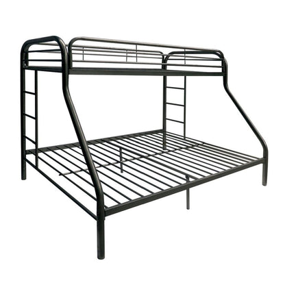 White Twin Over Full Contemporary Metal Bunk Bed