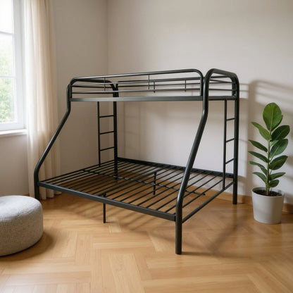 White Twin Over Full Contemporary Metal Bunk Bed