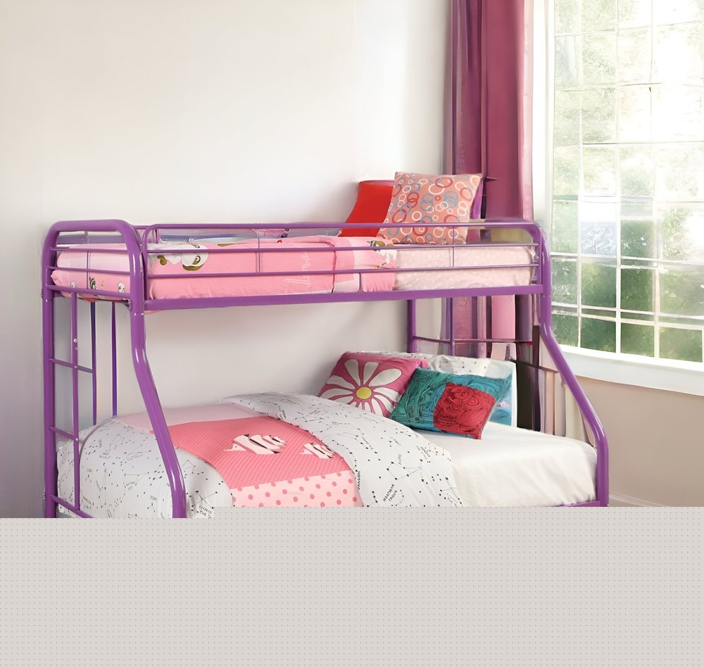 78" X 54" X 60" Twin Over Full Red Metal Tube Bunk Bed