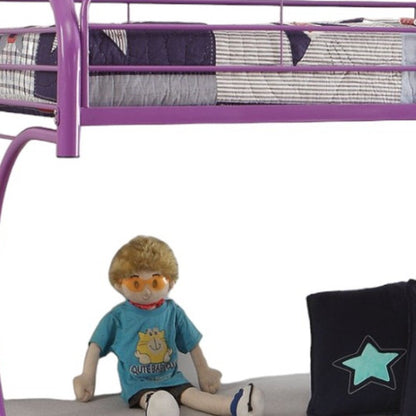 78" X 41" X 65" Twin Over Full Silver Metal Tube Bunk Bed