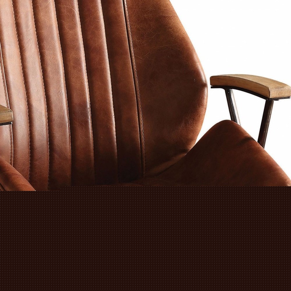 Black Adjustable Swivel Faux Leather Rolling Office Chair