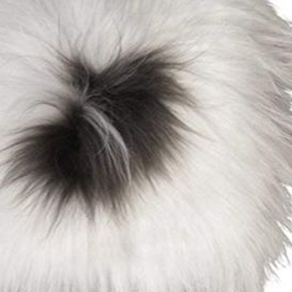 15" X 15" Gray And White Synthetic Animal Print Pad