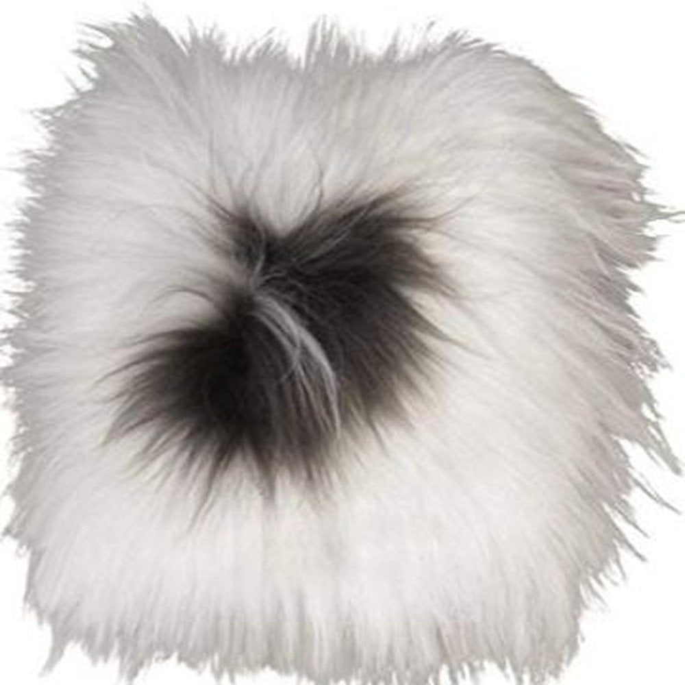 15" X 15" Gray And White Synthetic Animal Print Pad