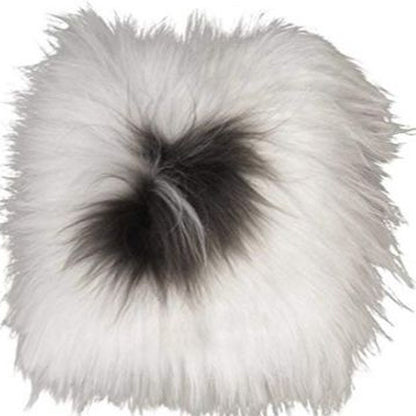 15" X 15" Gray And White Synthetic Animal Print Pad