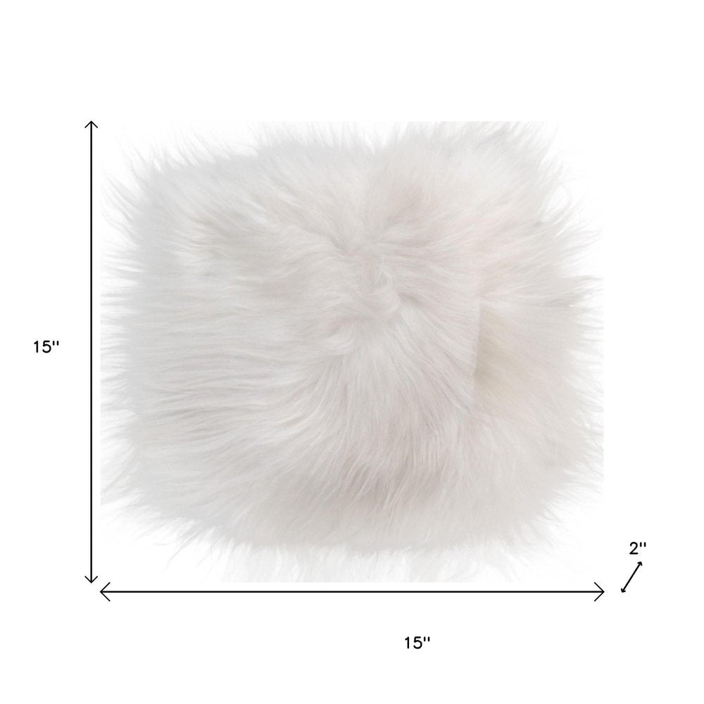 15" X 15" Gray And White Synthetic Animal Print Pad