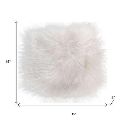 15" X 15" Gray And White Synthetic Animal Print Pad