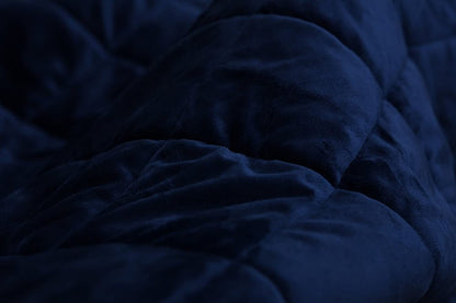 60" X 80" Navy Blue Fleece And Microfiber Quilted Plush Throw Blanket