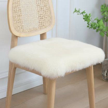 17" X 17" Taupe New Zealand Sheepskin Dining Chair Pad