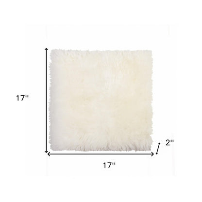 17" X 17" Taupe New Zealand Sheepskin Dining Chair Pad