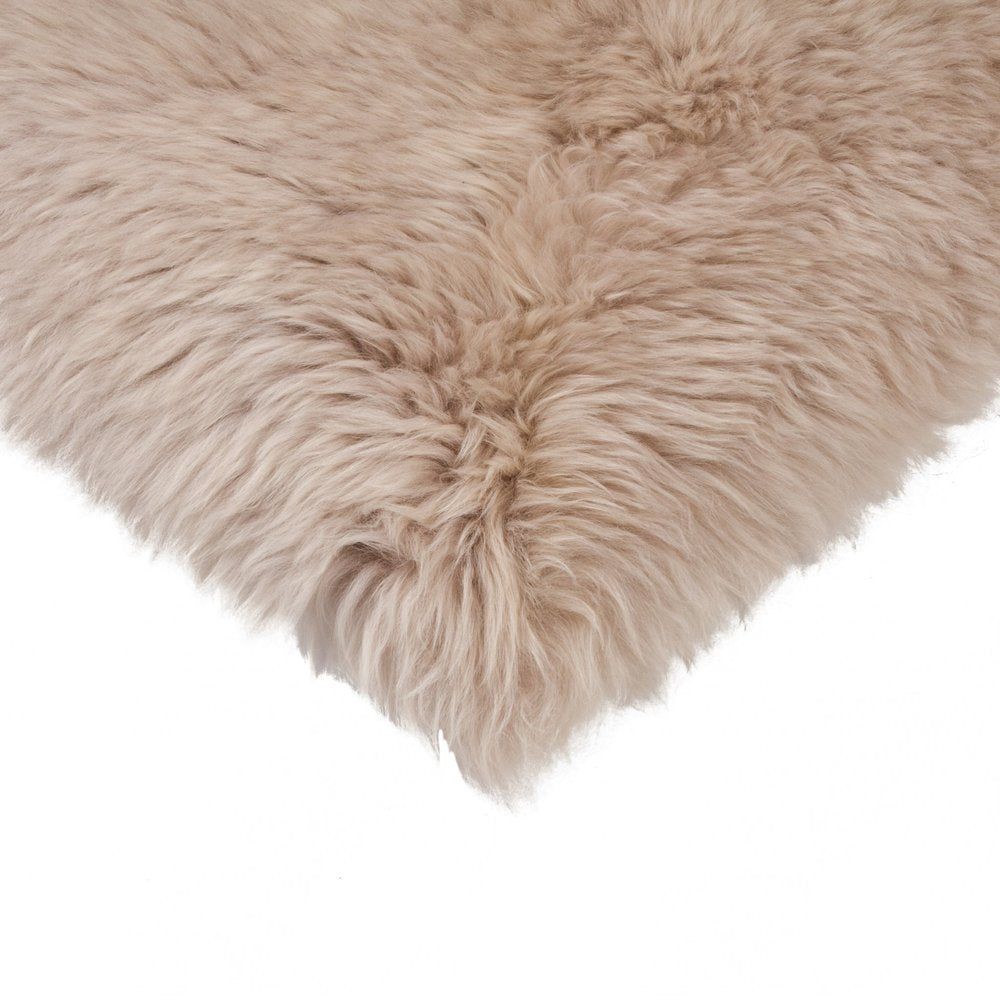 17" X 17" Taupe New Zealand Sheepskin Dining Chair Pad