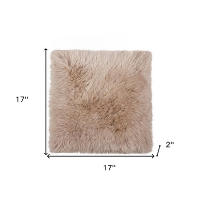 17" X 17" Taupe New Zealand Sheepskin Dining Chair Pad