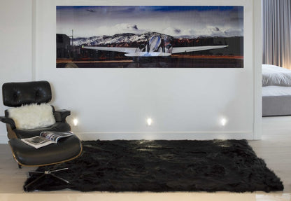 5' X 8' Black Shag Area Rug