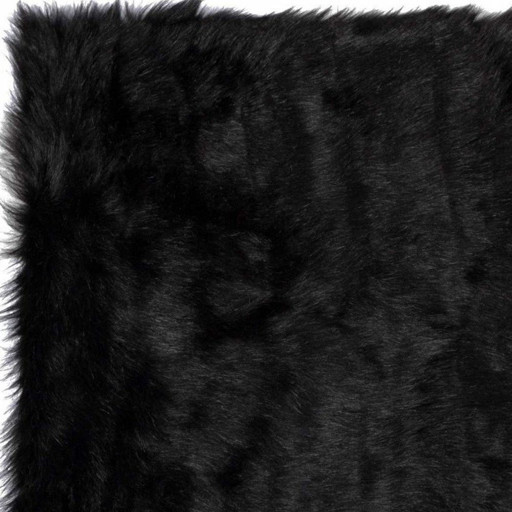 5' X 8' Black Shag Area Rug